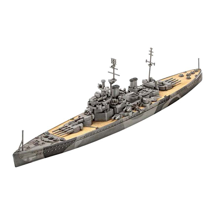 Kit de construcción de maquetas Revell - acorazado hms duque de york 1:1200 - 45 piezas.