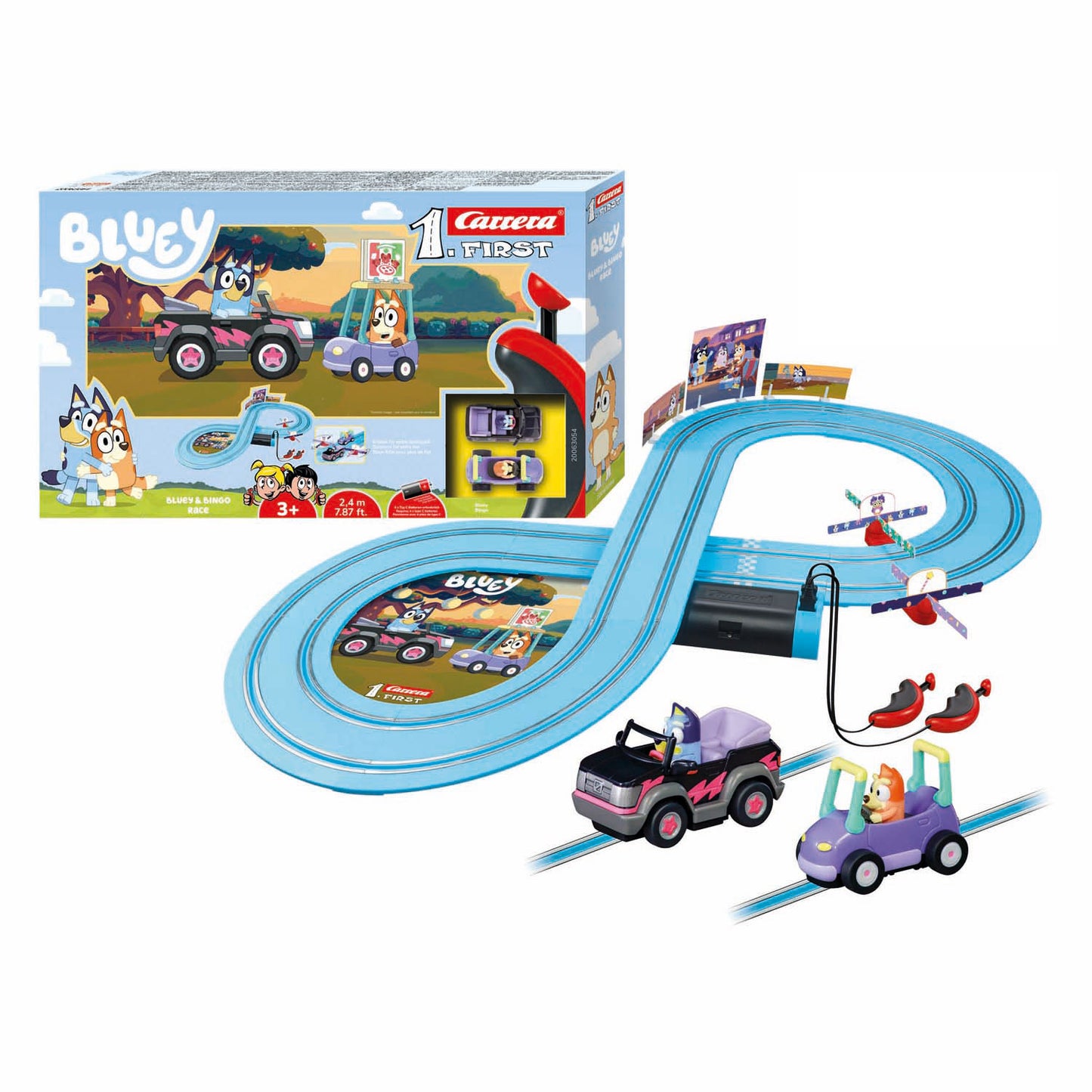 Carrera primera pista de carreras - carrera de bingo azul 2,4 m