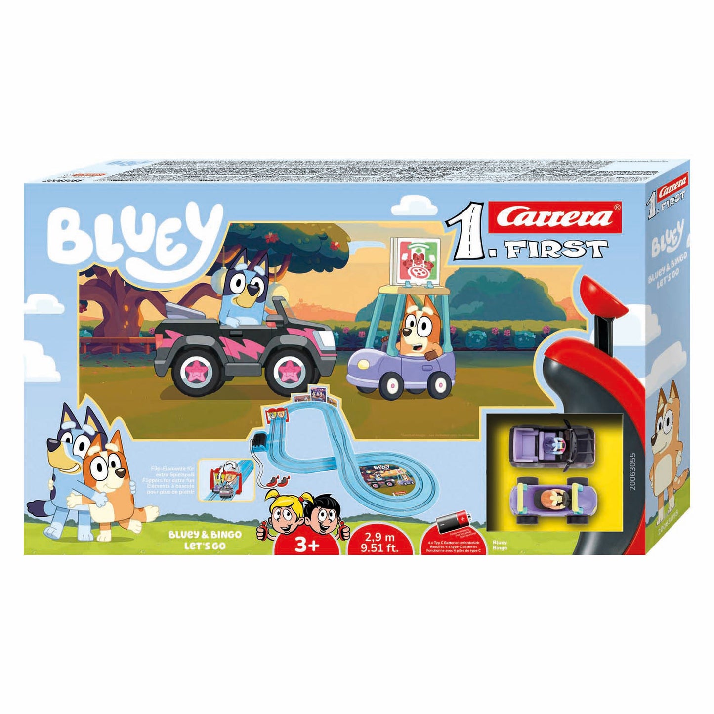 Prima pista Carrera - Bluey contro bingo andiamo a 2,9 m