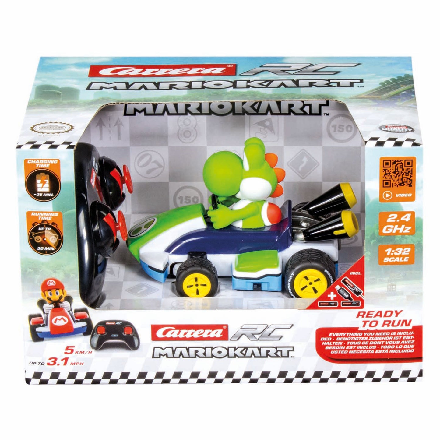 Carrera RC 2.4GHz Mario Kart(TM) Kart da corsa 1:32 - Yoshi