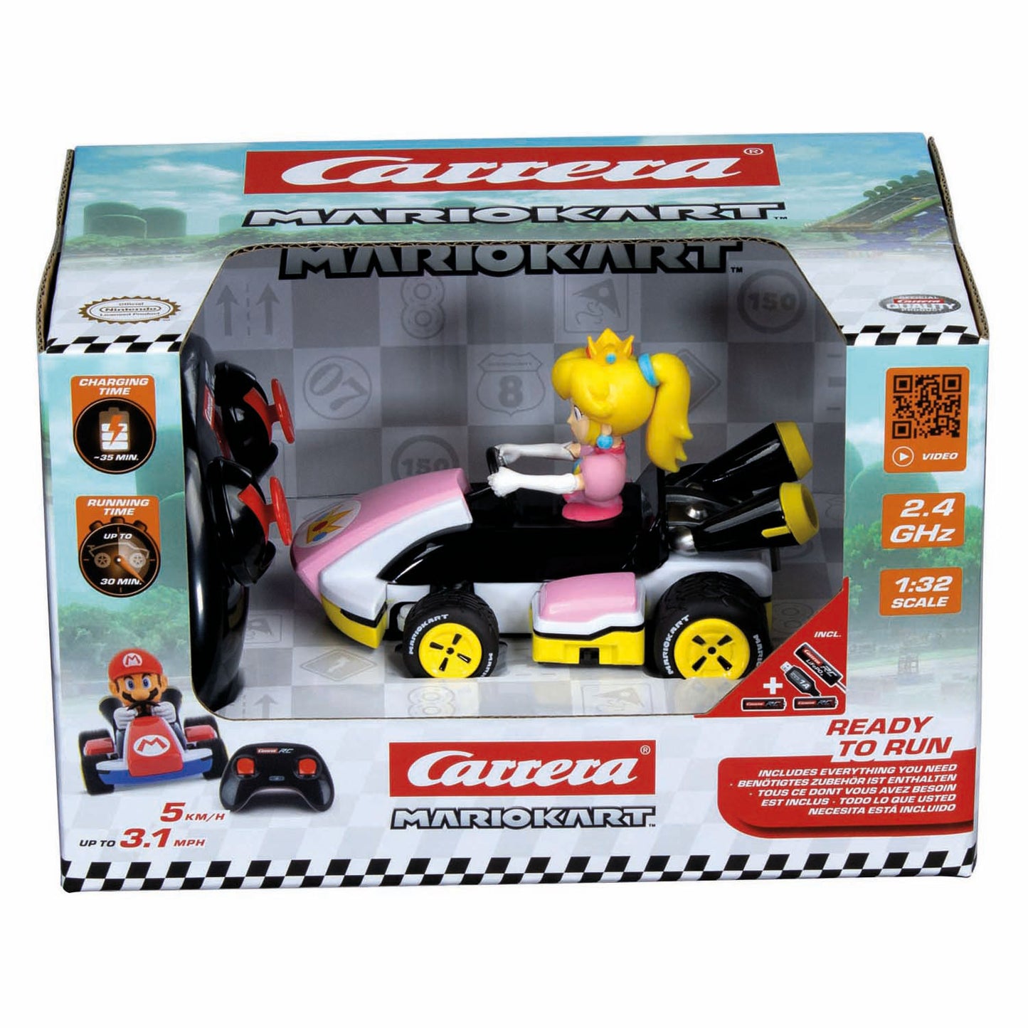 Carrera RC 2.4GHz Mario Kart Race Kart 1:32 - Melocotón