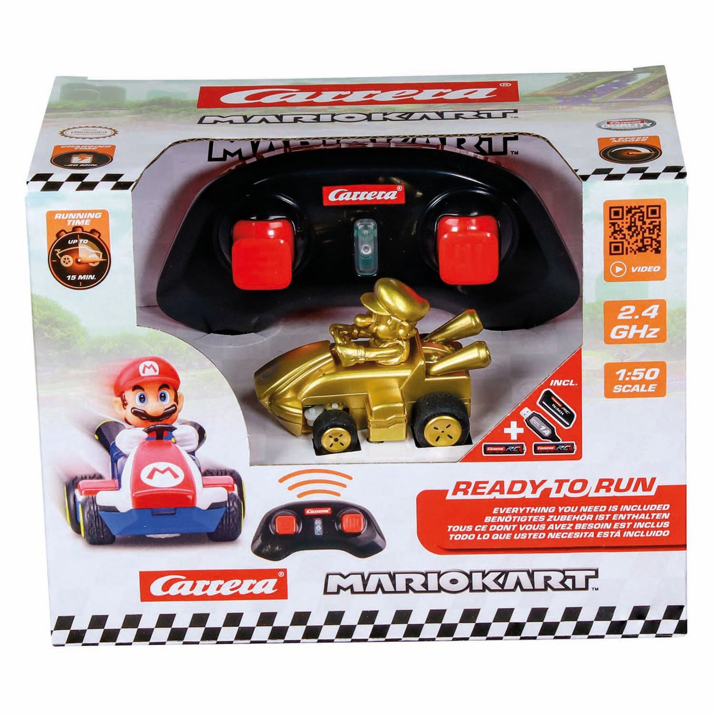 Carrera mini rc 2.4ghz mario kart oro - 1:50