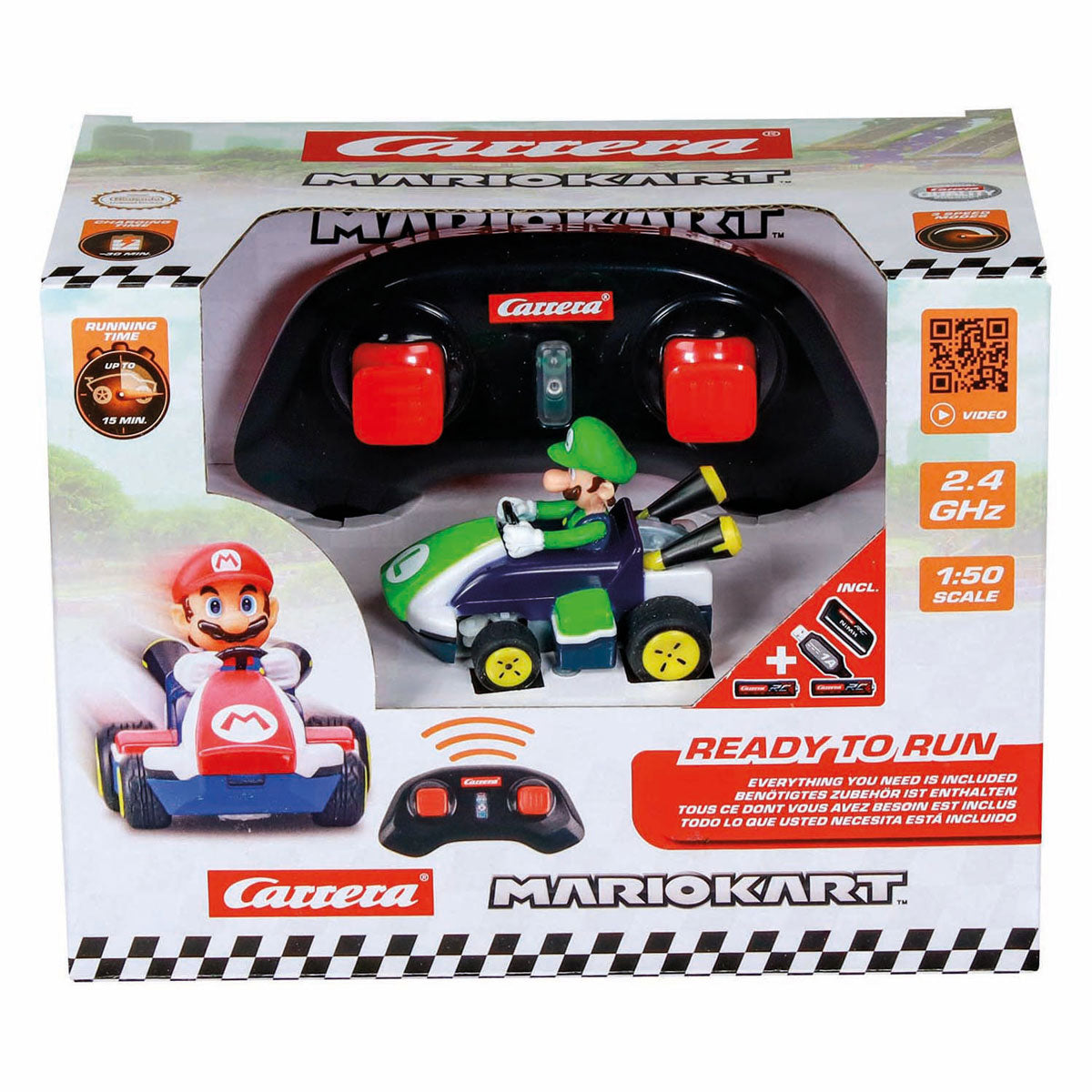 Carrera mini RC 2.4GHz Mario Kart Luigi - 1:50