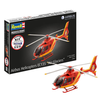 Revell model kit starter kit elicotteri airbus ec135 air-glaciers 1:72 - 75 pezzi.
