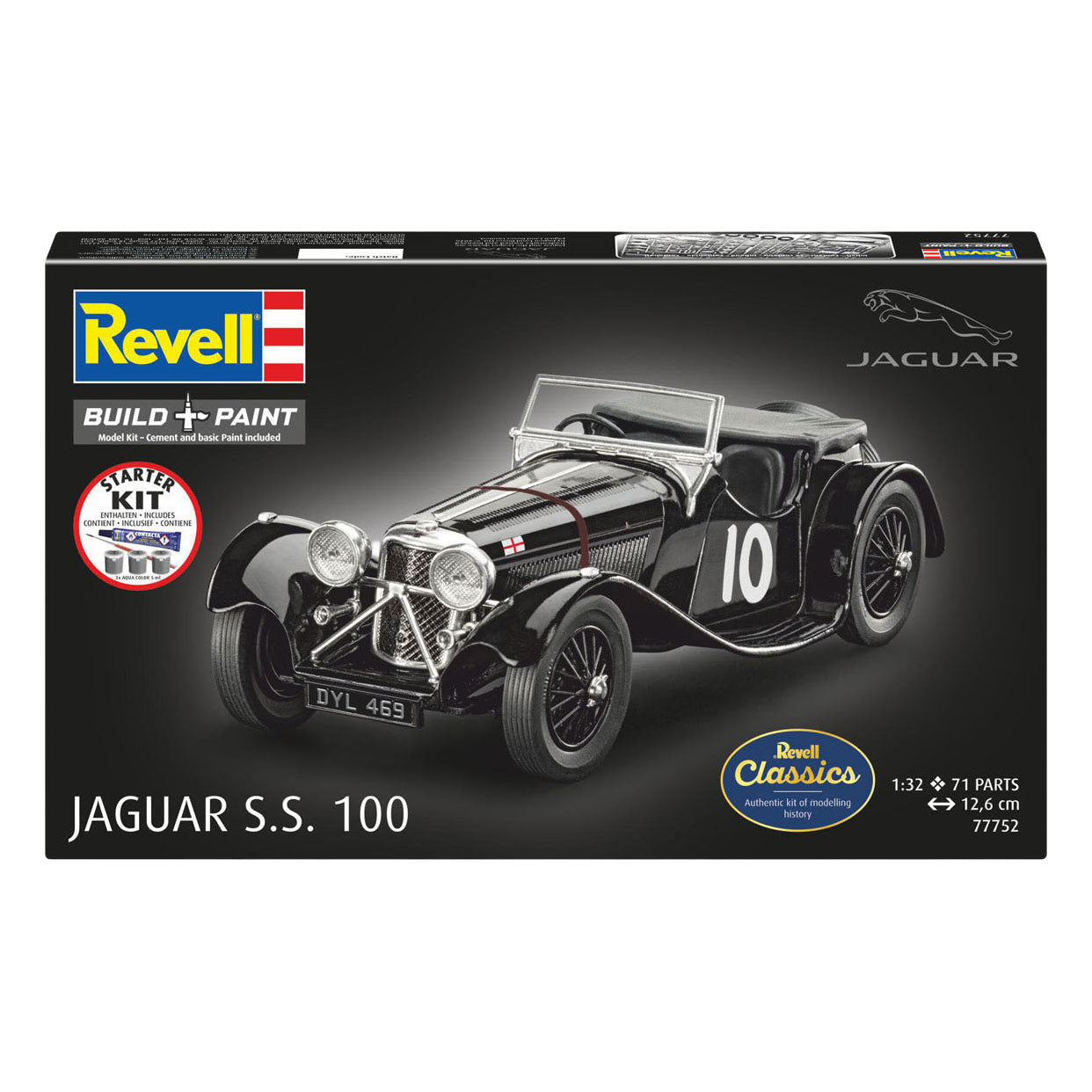 Maqueta Revell kit de inicio Jaguar SS 100 1:32 - 75 uds.