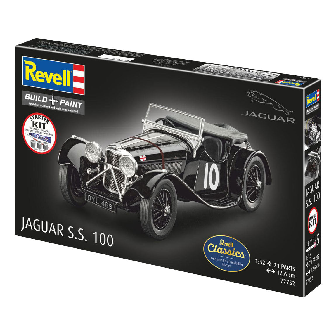 Maqueta Revell kit de inicio Jaguar SS 100 1:32 - 75 uds.