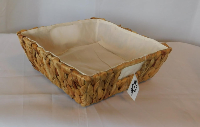 Cesta Baskin jacinto recubierta de tela 25x25x8cm
