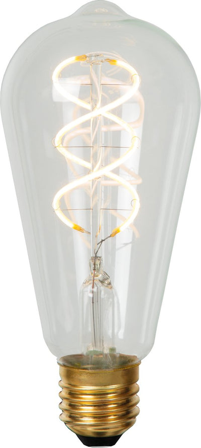 Lucide st64 - lampada a filamento - ø 6,4 cm - LED dimmerabile - E27 - 1x4,9W 2700K - trasparente