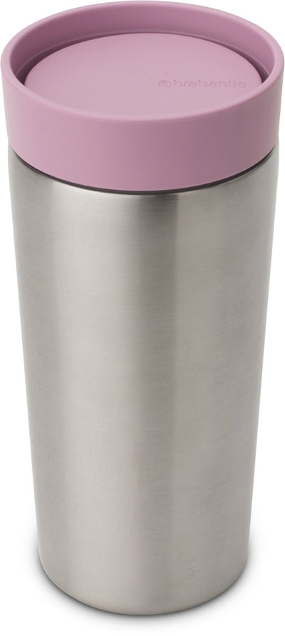 Brabantia tazza thermos make take - tazza da caffè da asporto - 360 ml - rosa lilla