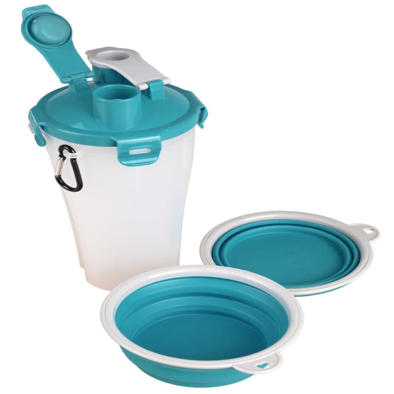 Flamingo Flamingo Pet Travel Cup Cup 2 in 1 Blu e grigio