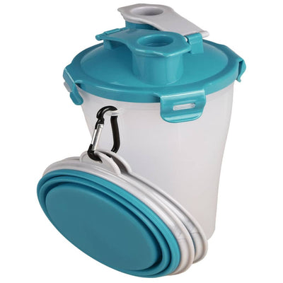 Flamingo Flamingo Pet Travel Cup Cup 2 in 1 Blu e grigio