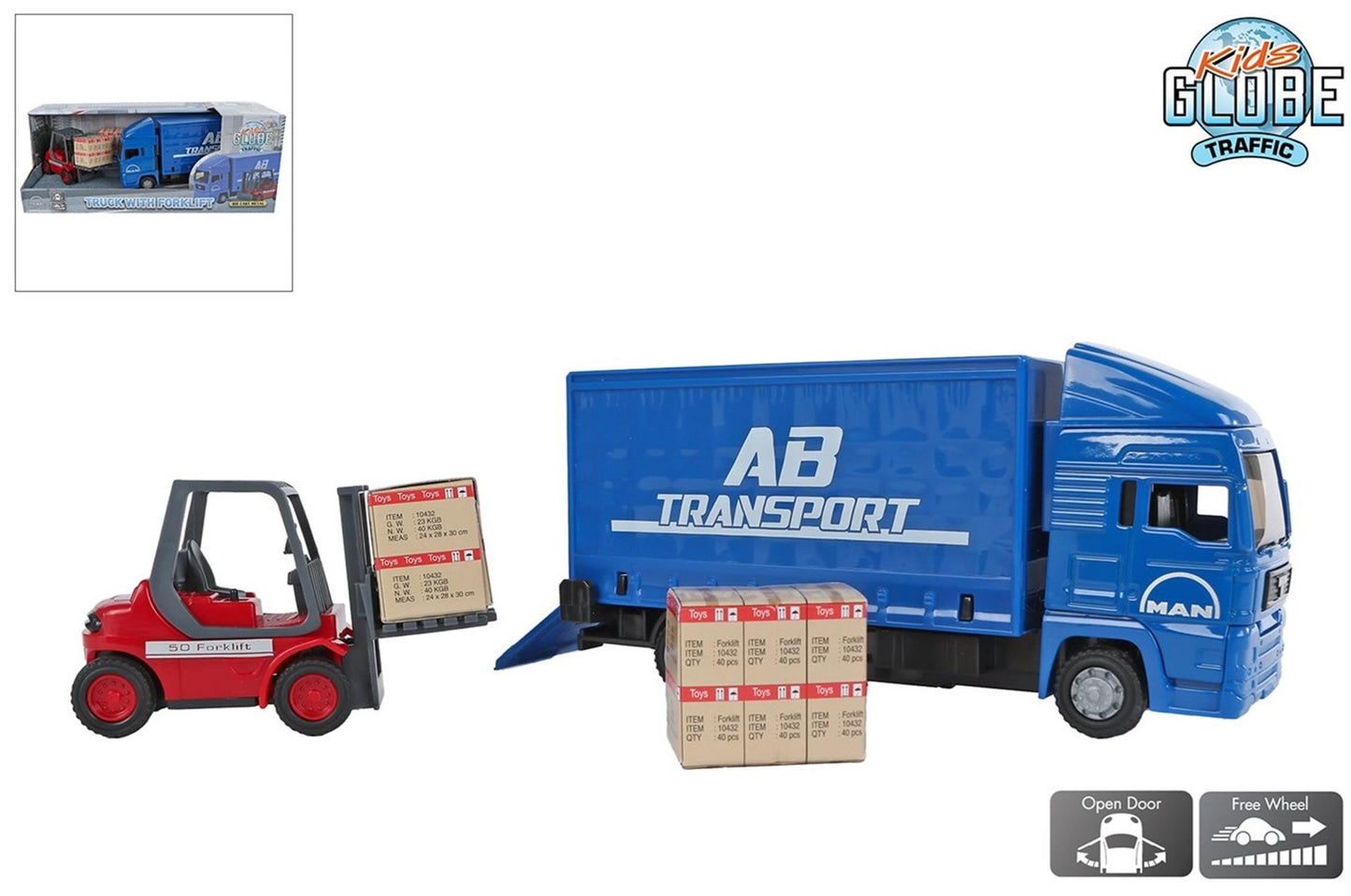 Kids Globe Globe Man Truck con camion per carrelli elevatori. 17 cm