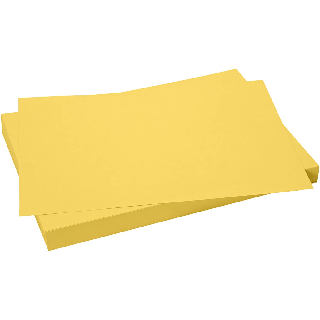 Cardboard de Creativ Company, hoja 50x70 cm, 270 gr, solar amarillo, 10 hoja 1 caja