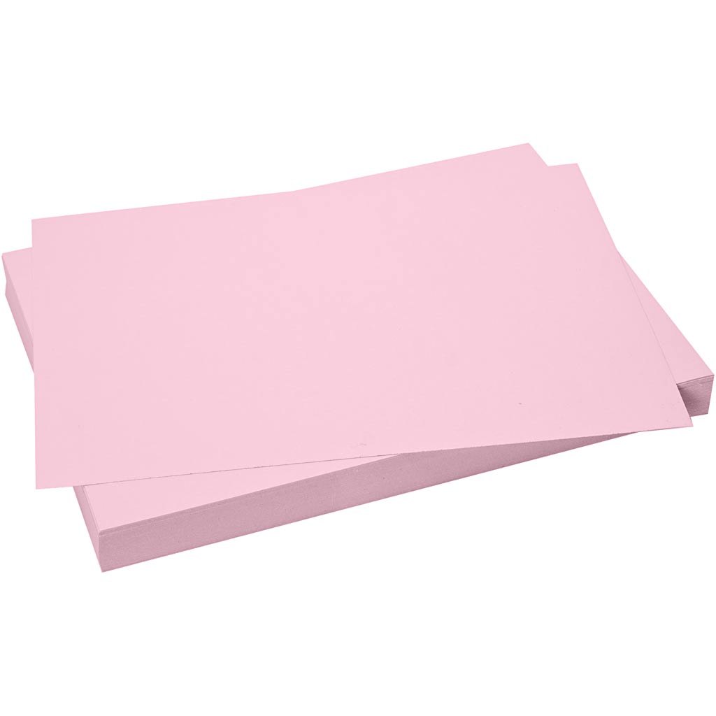 Cardboard de Creativ Company, hoja 50x70 cm, 270 gr, rosa claro, 10 hojas 1 caja