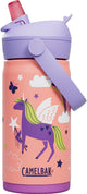 Camelbak thrive flip straw drinkfles kids - 350 ml - rvs - met rietje - isolatie waterfles - roze