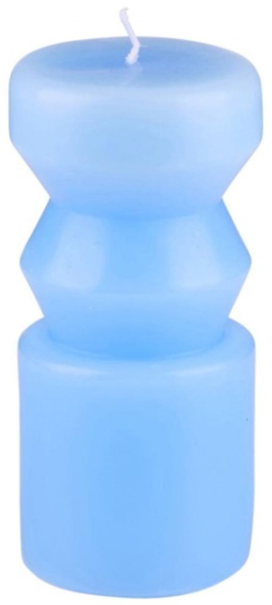 Set da 3 candele Arti casa - candele decorative dal design moderno - ø6,5 x 14 cm - blu grigio