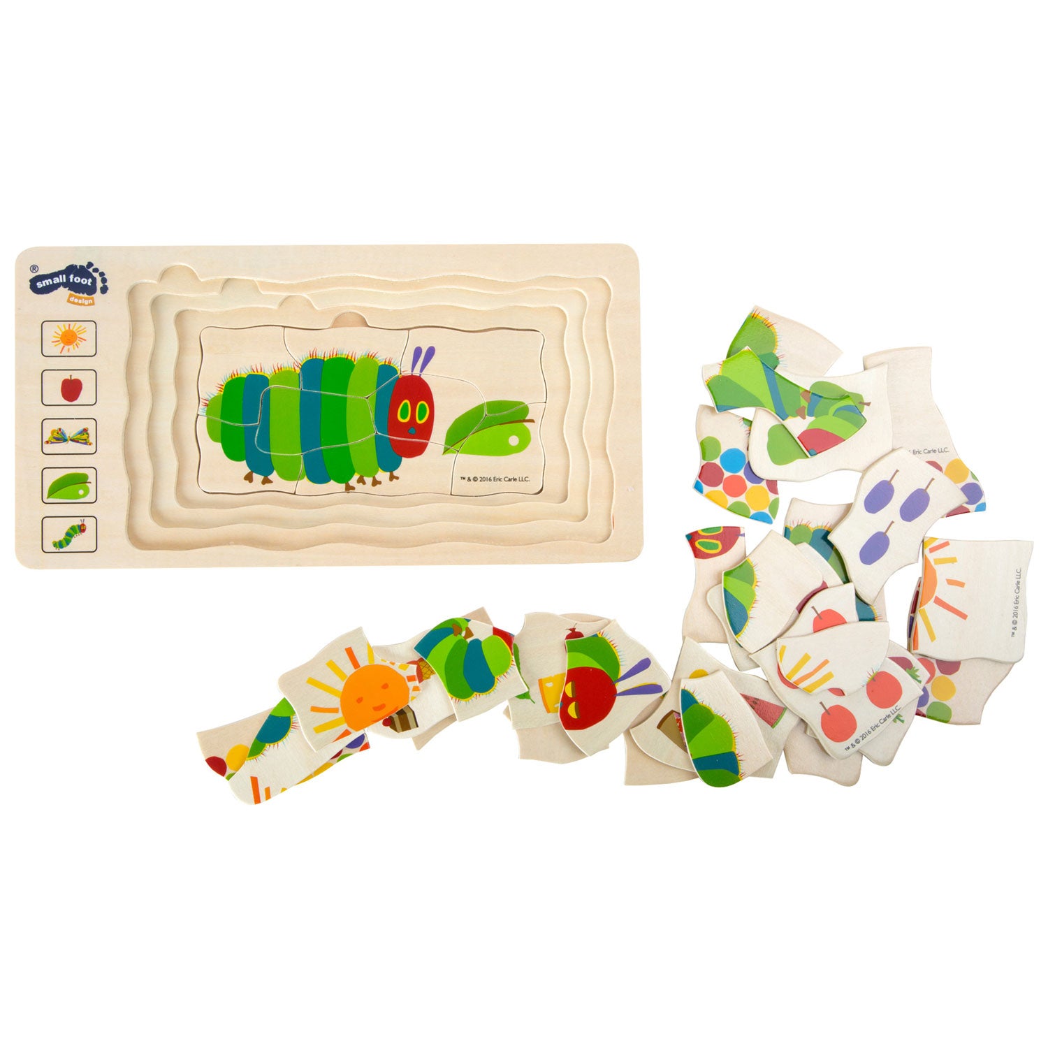 Pequeño pie Caterpillar Nooitgenoeg Laagen Puzzle, 36dlg.