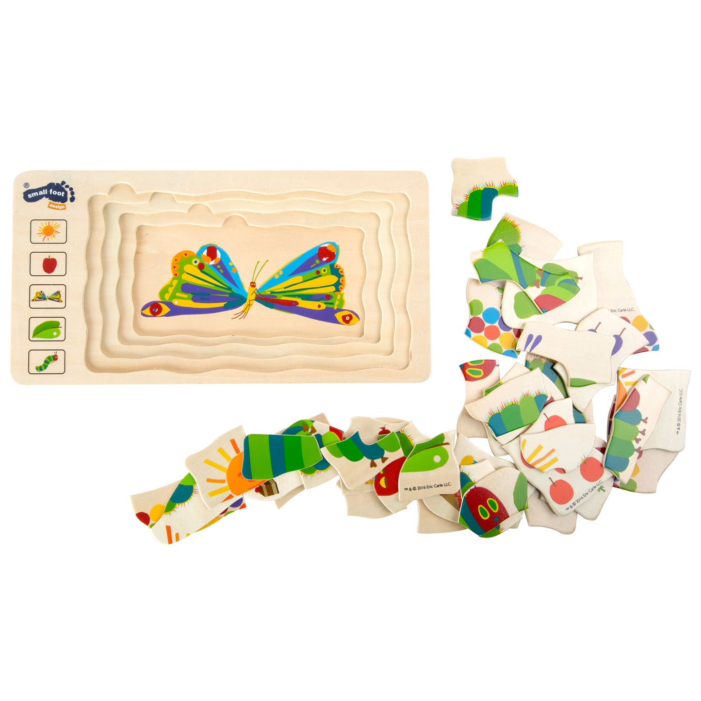 Pequeño pie Caterpillar Nooitgenoeg Laagen Puzzle, 36dlg.