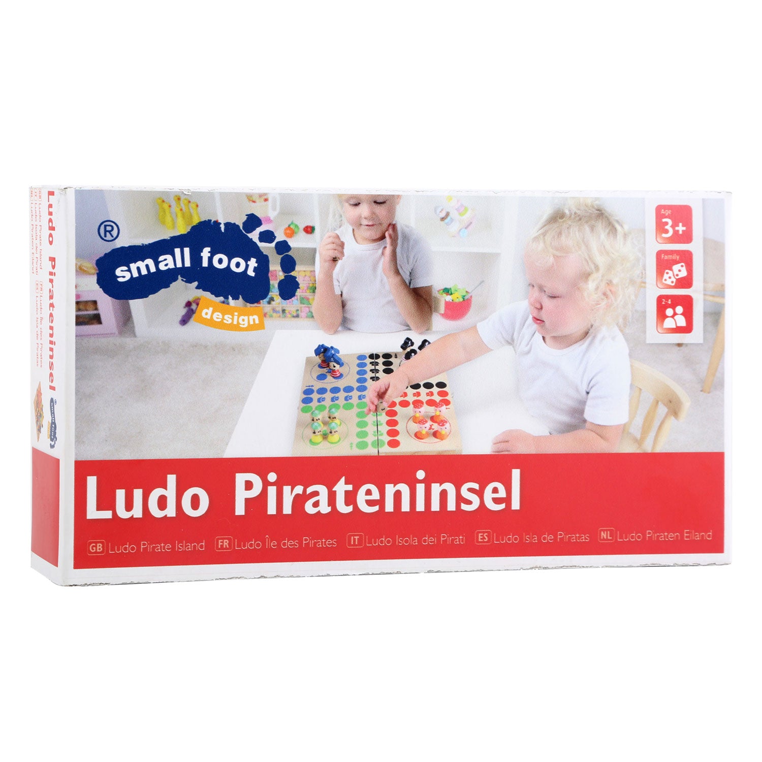 Isola pirata Ludo in legno di piccoli piedi