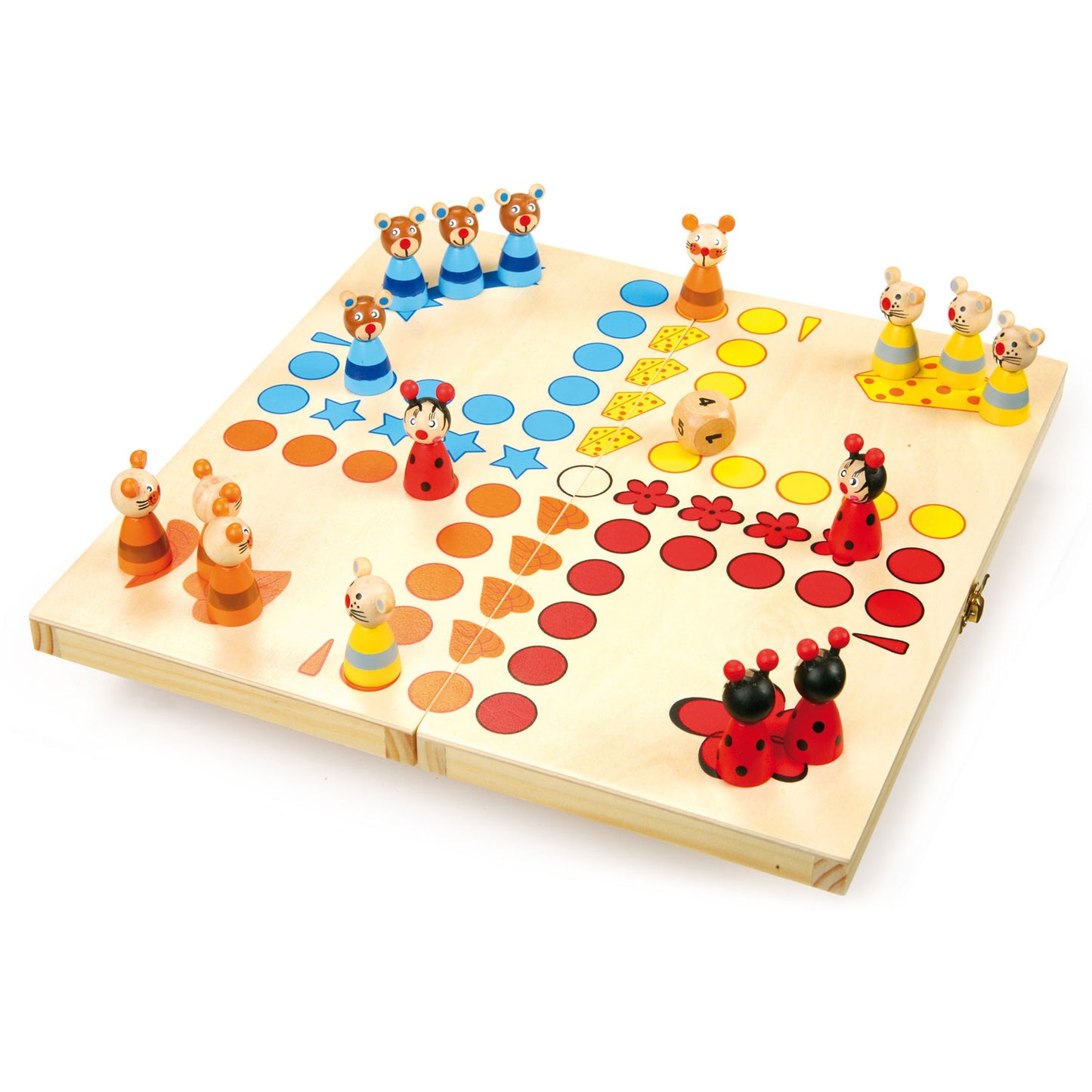 Ludo animal de madera de pie pequeño