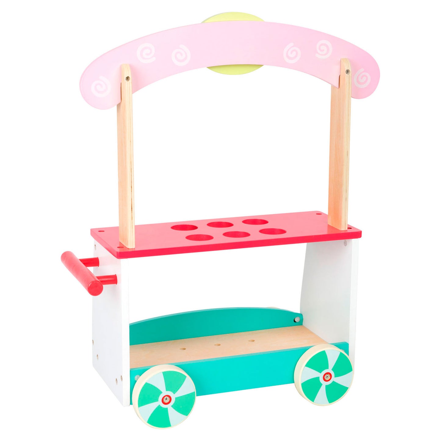 Carrello gelato in legno di piccoli piedi con accessori