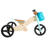 Small foot - houten driewieler en loopfiets 2in1 turquoise - afbeelding 2