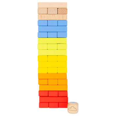 Pequeño juego de madera de madera Rainbow Wobbel Tower