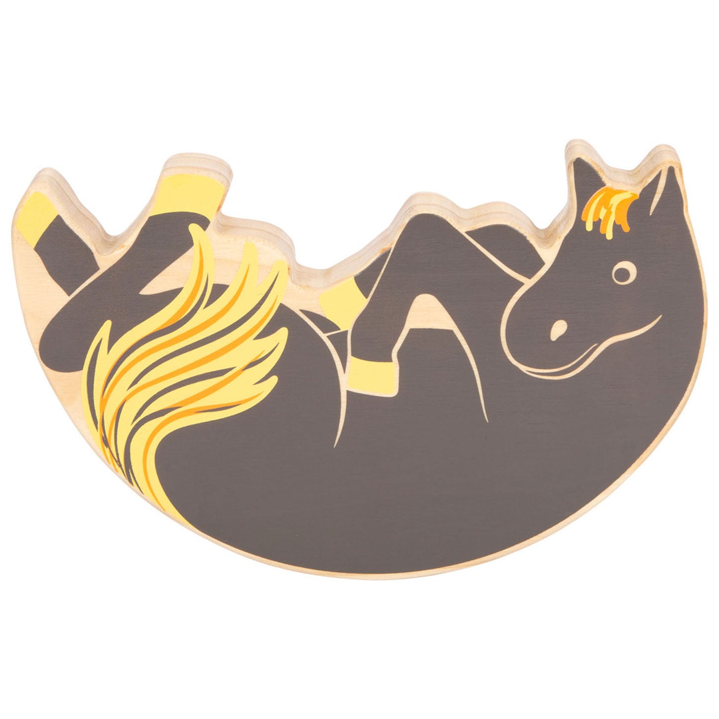 Caballo de juego de balance de madera de pie pequeño, 7dlg.