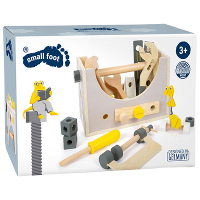Toolbox di legno di piccoli piedi 2in1, 28dlg.