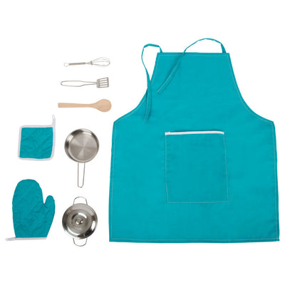 Set di cucina gioca a piccoli piedi con grembiule, 9dlg.