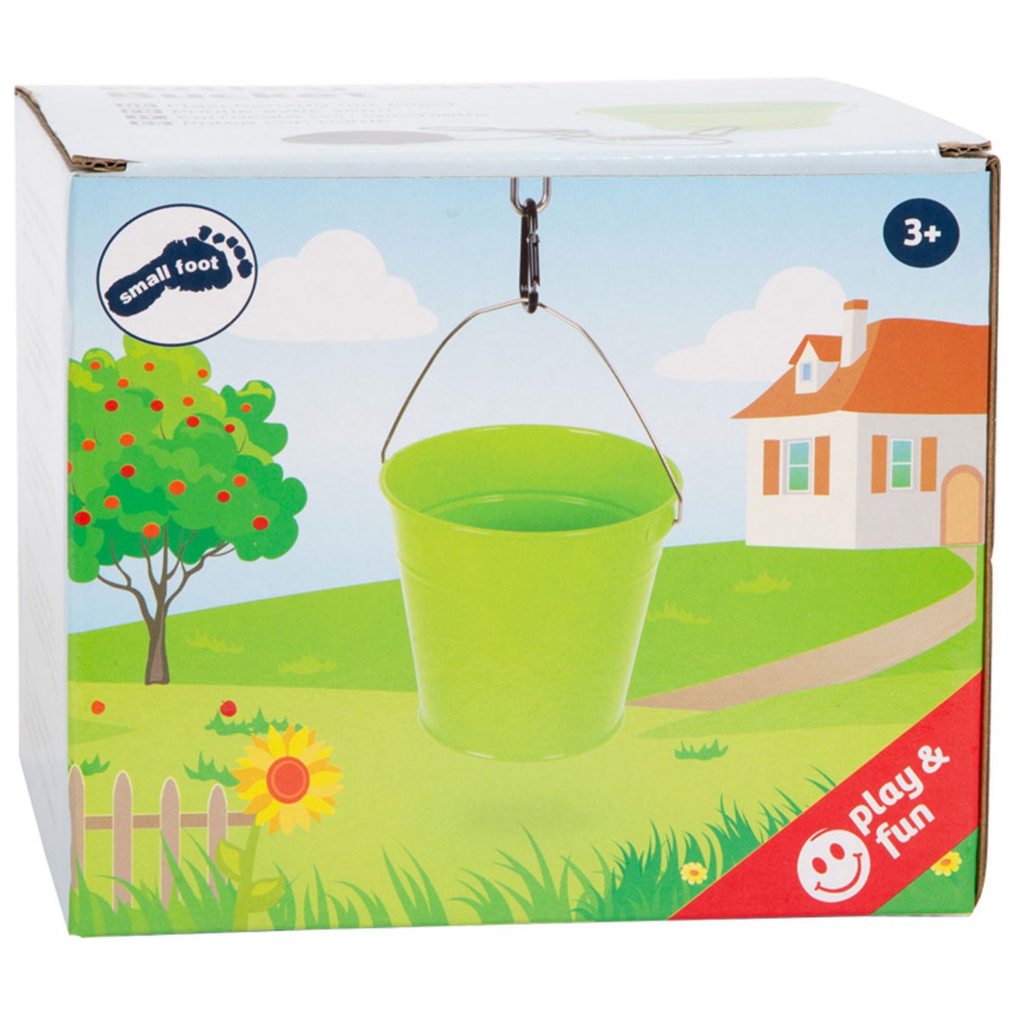 Small foot bucket green with pulley