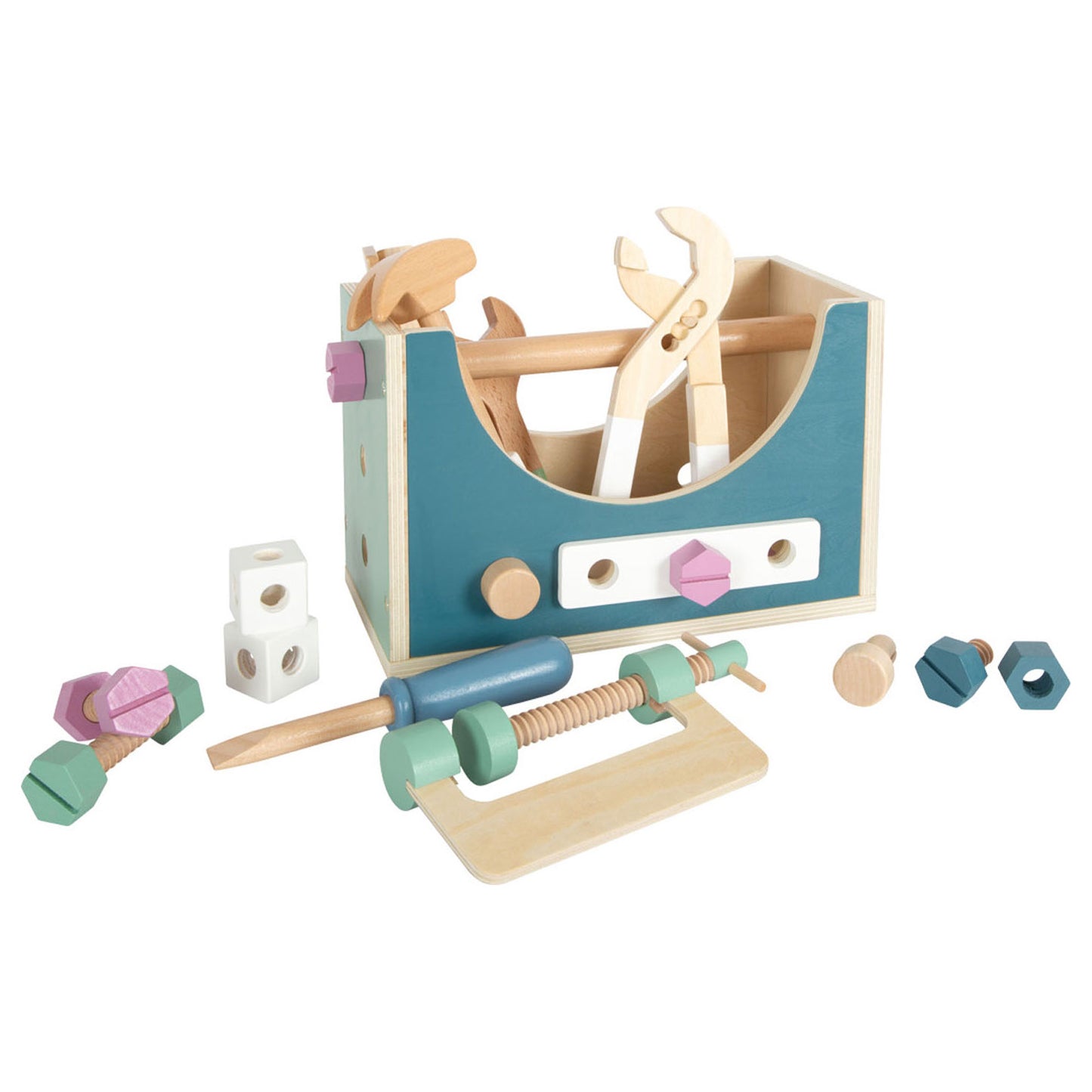 Toolbox di legno piccolo 2in1, 28dlg.