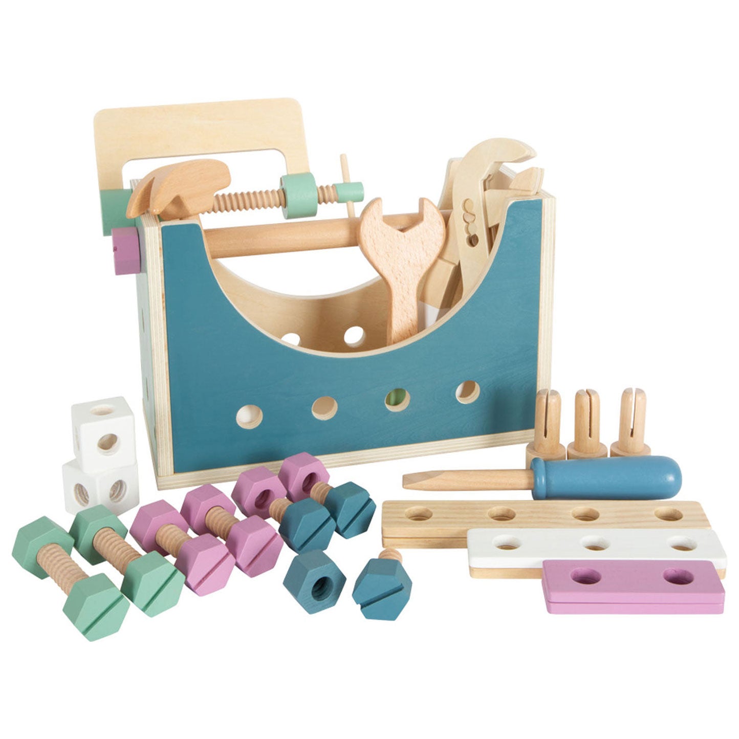 Toolbox di legno piccolo 2in1, 28dlg.