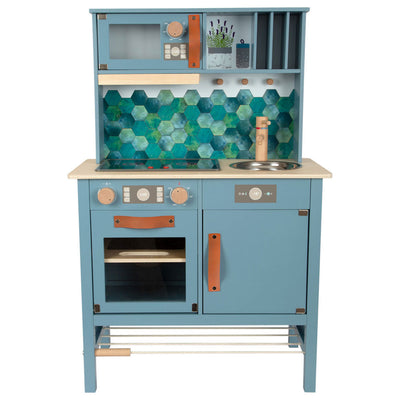 Cucina per bambini in legno di piccoli piedi blu, 7dlg.