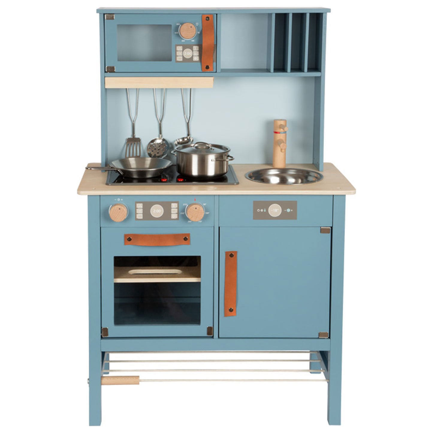 Cucina per bambini in legno di piccoli piedi blu, 7dlg.