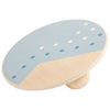 Tablero de balance de madera de pie pequeño azul