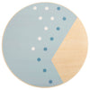 Tablero de balance de madera de pie pequeño azul