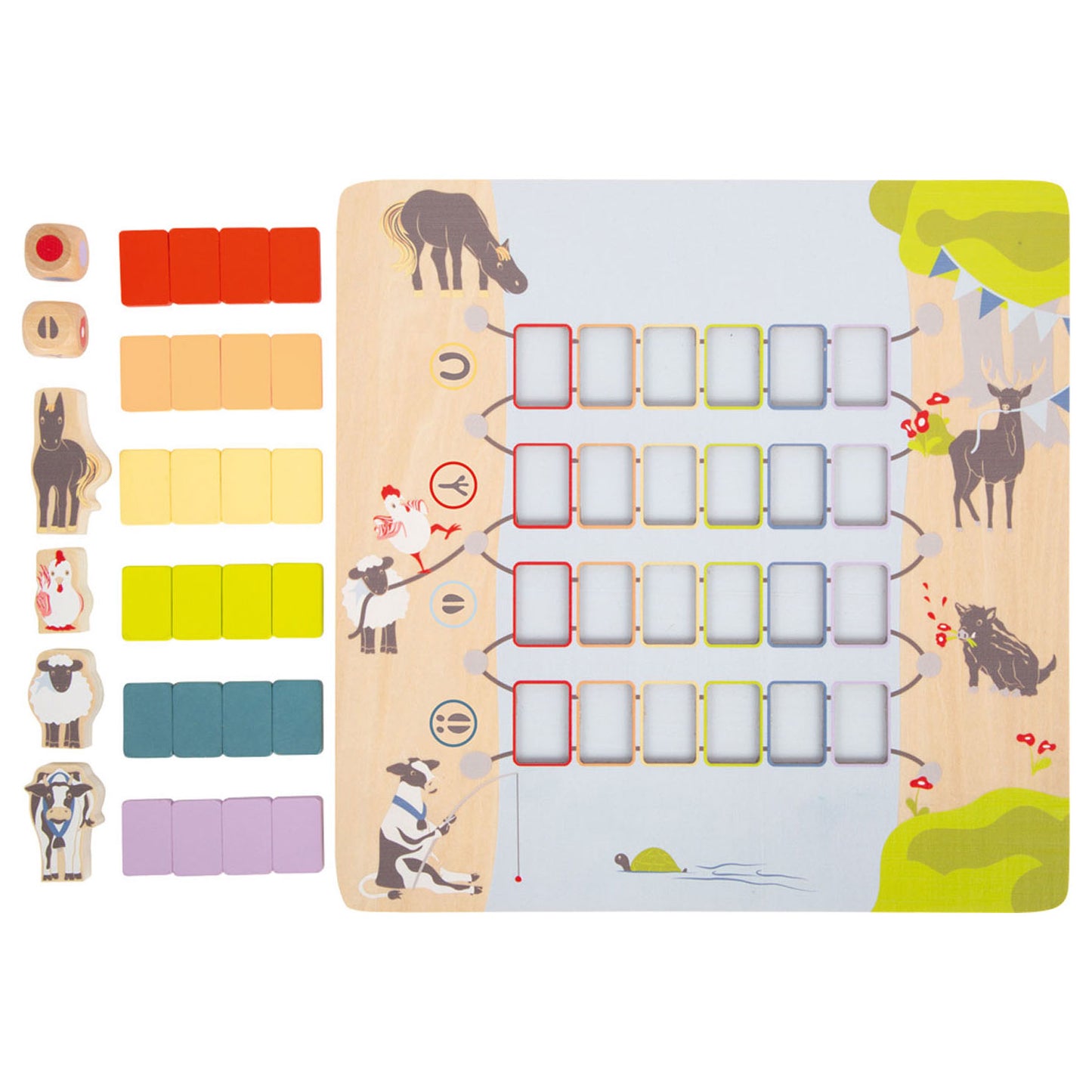 Puente de juego de madera de pie pequeño crossing animales