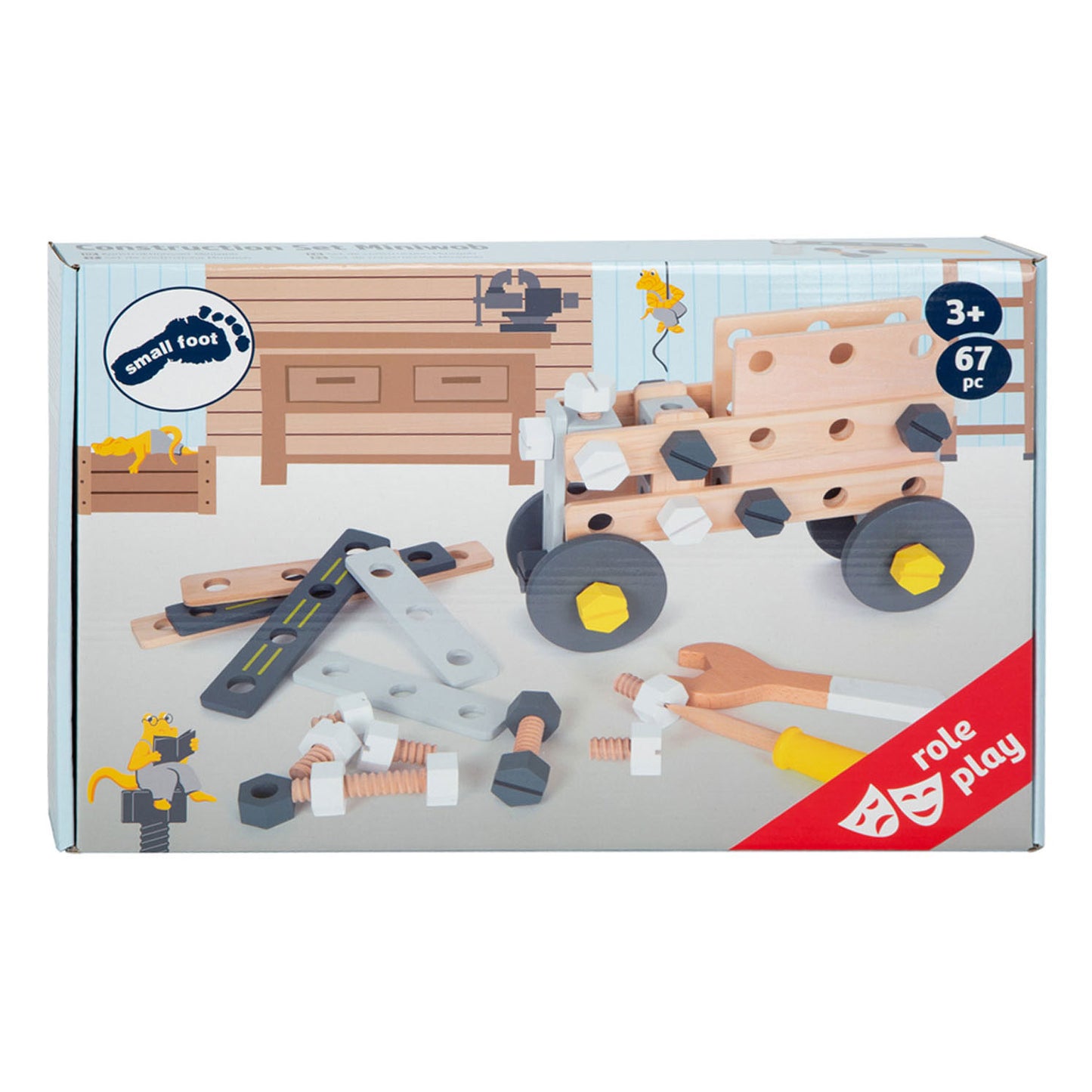 Miniwob de construcción de madera de pie pequeño, 67dlg.
