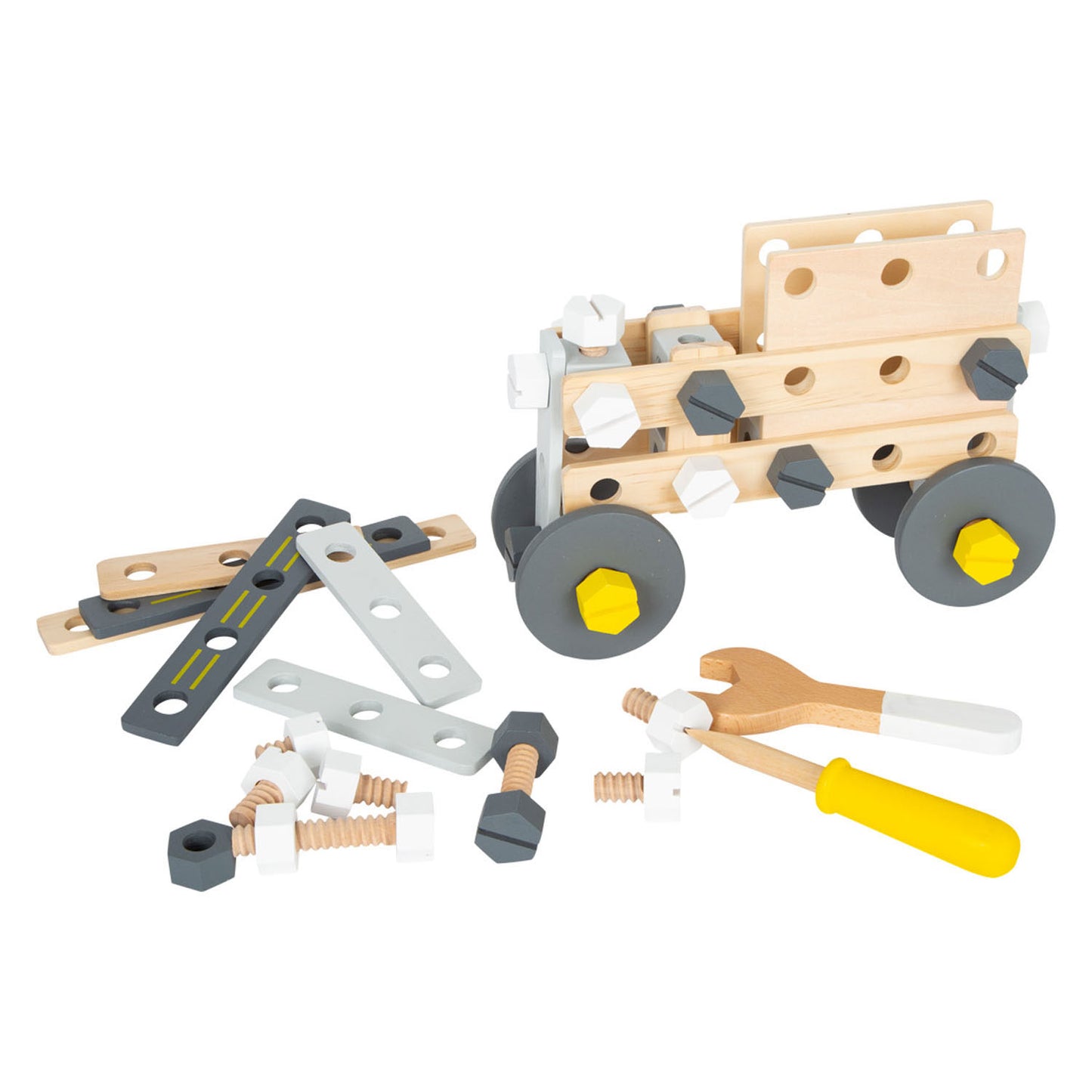 Miniwob di costruzione in legno a piede piccoli, 67dlg.