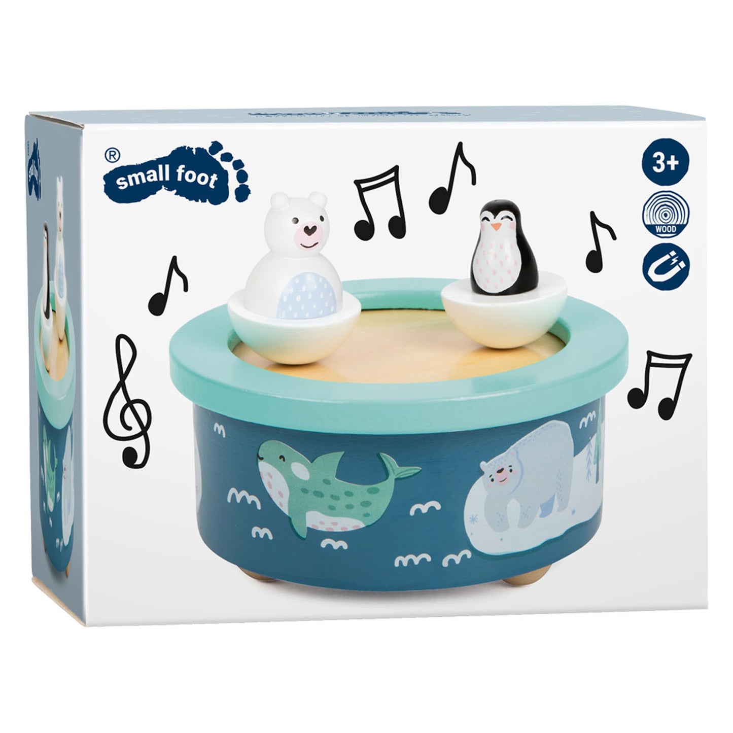 Caja de música de madera de pie pequeña Noordpool Wrandable