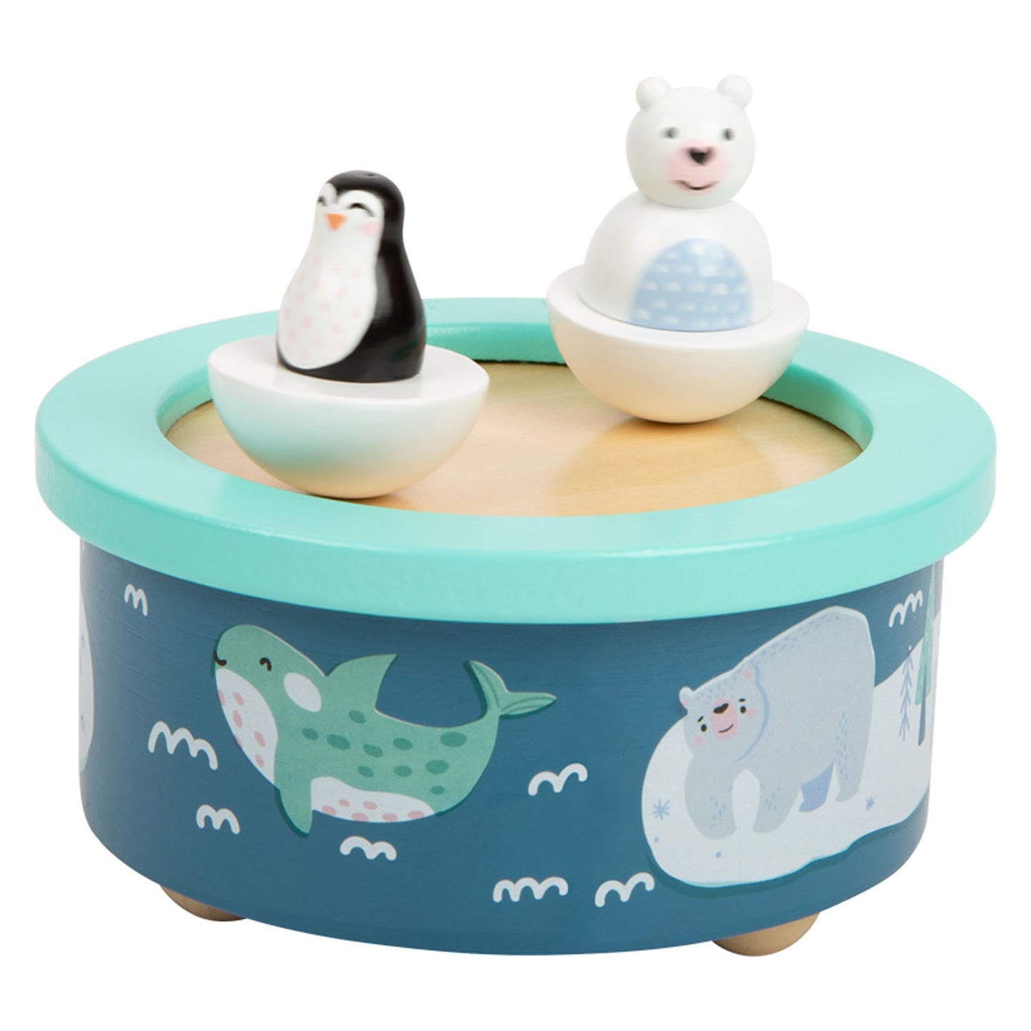 Small foot - houten muziekdoos noordpool opwindbaar