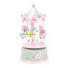 Caja de música de madera de pie pequeño corriendo y unicornio wrandable