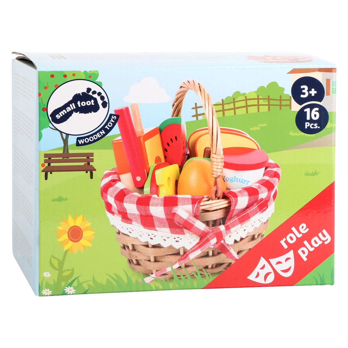 Cestino da picnic con taglio in legno