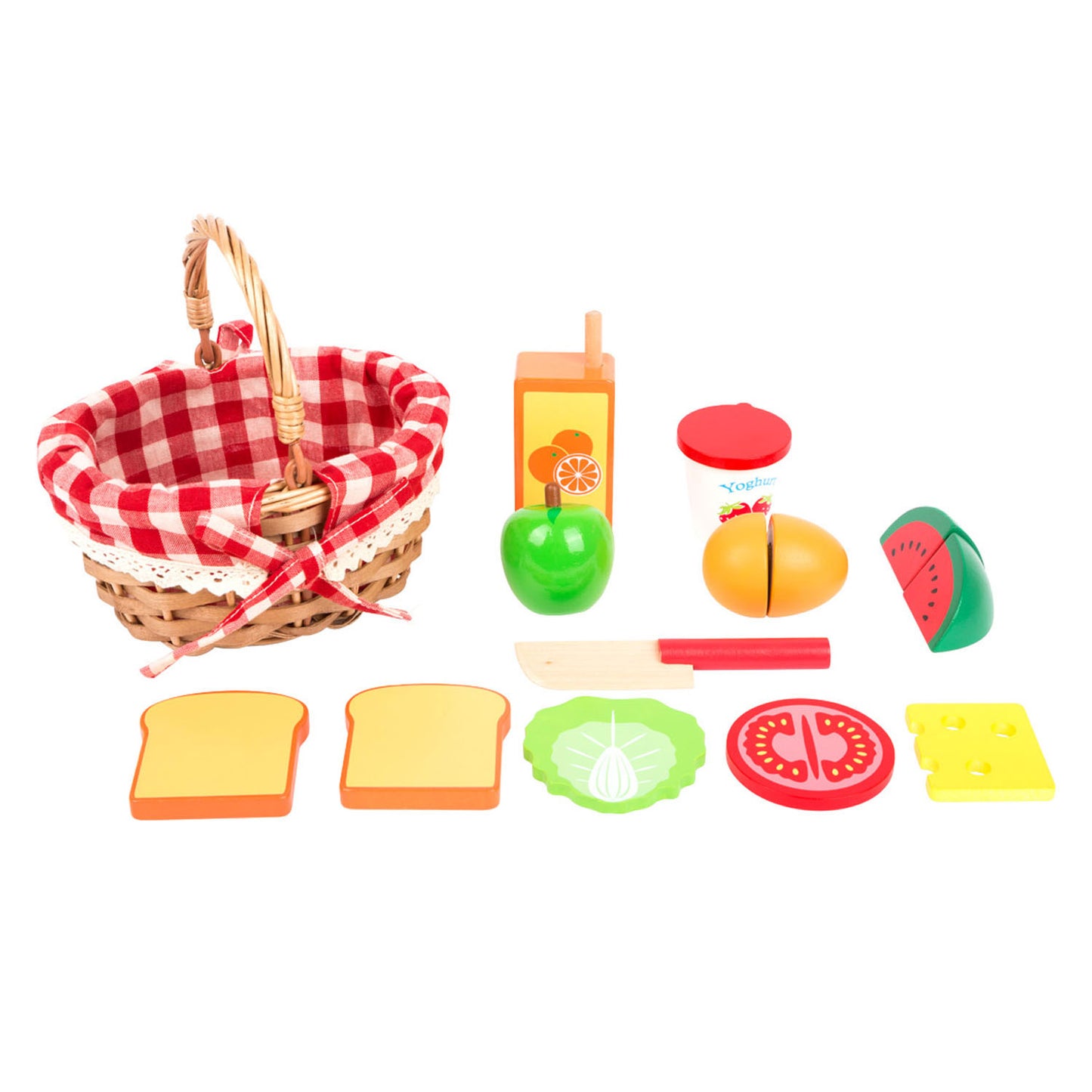 Cestino da picnic con taglio in legno