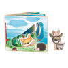 Foresta di libri illustrati in legno di piccoli piedi con 2 figure da gioco