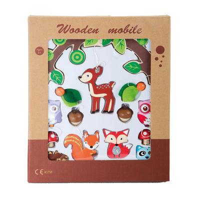 Peque de madera de madera de madera bosque móvil animales