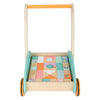 Baby walker in legno a piede con blocchi pastello, 35dlg.