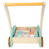 Baby walker in legno a piede con blocchi pastello, 35dlg.