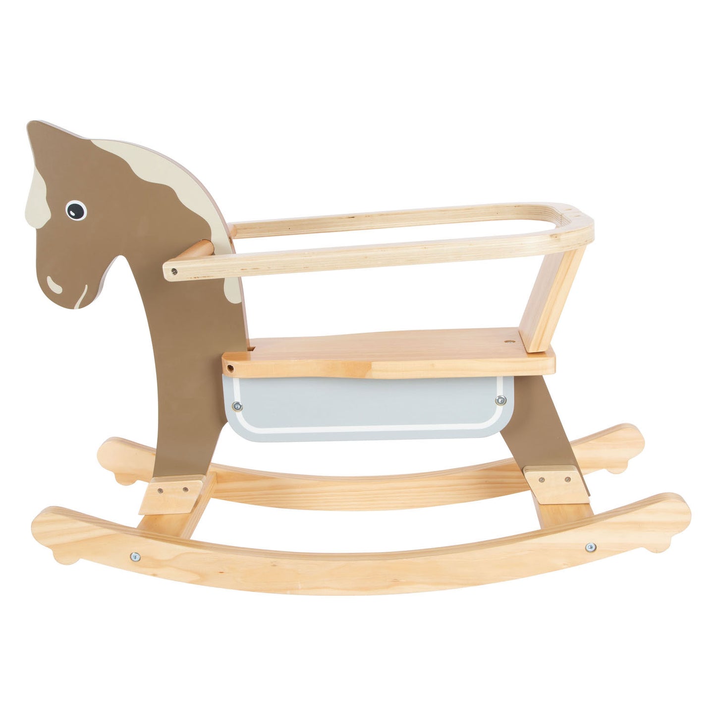 Cavallo roccioso di piccoli piedi con sedile marrone